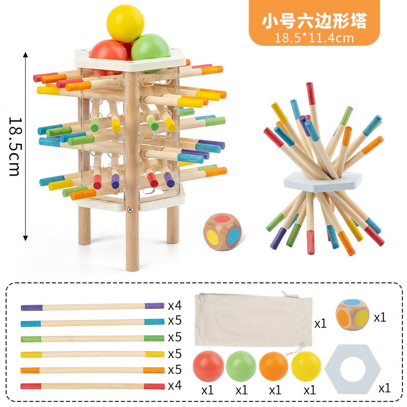 Children'S Popular Toys Early Education Wooden Three-In-One Game Color Recognition Puzzle Parent-Child Interactive Board Game Gift - Image 1